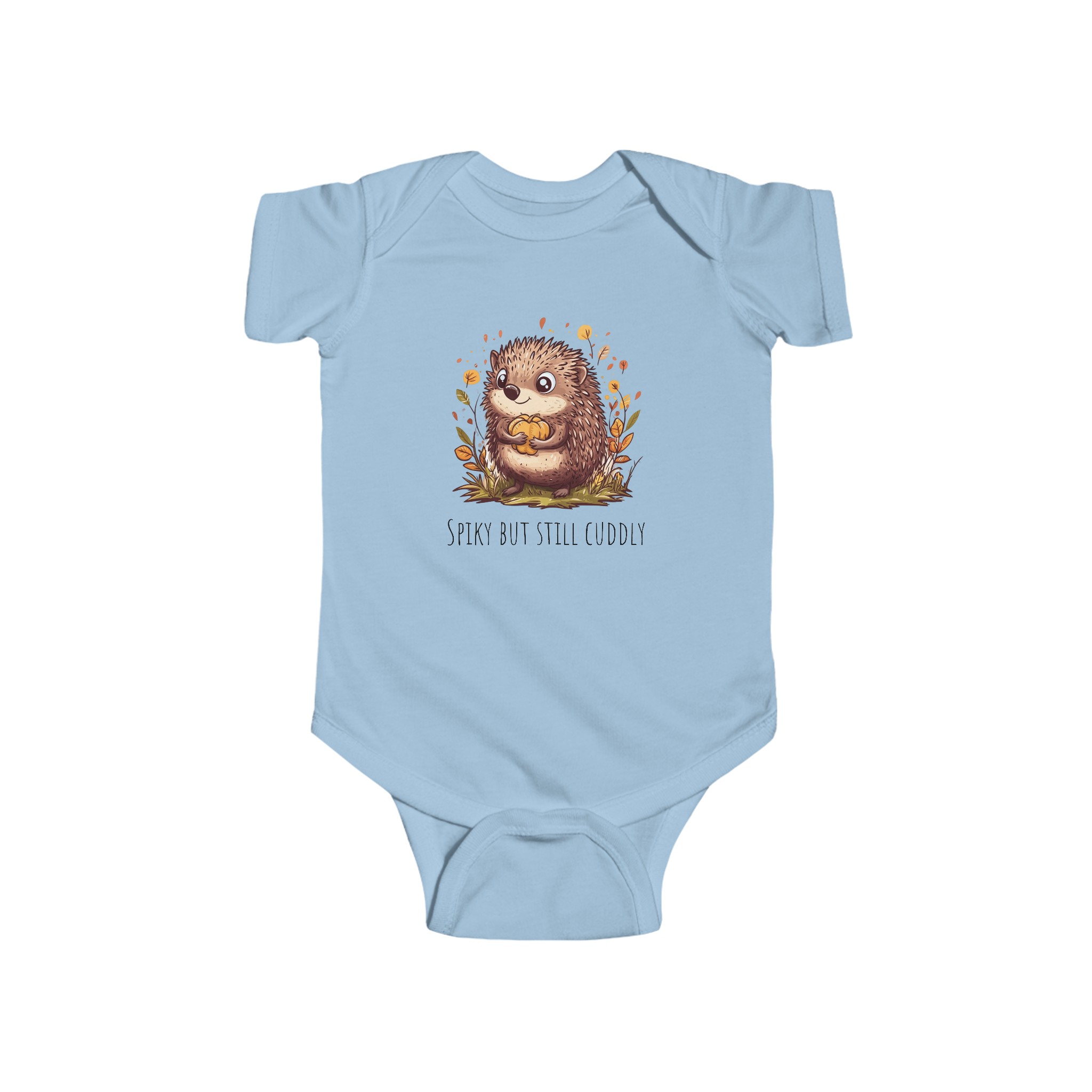 Infant Fine Jersey Bodysuit - Cute Hedgehog - Image 3