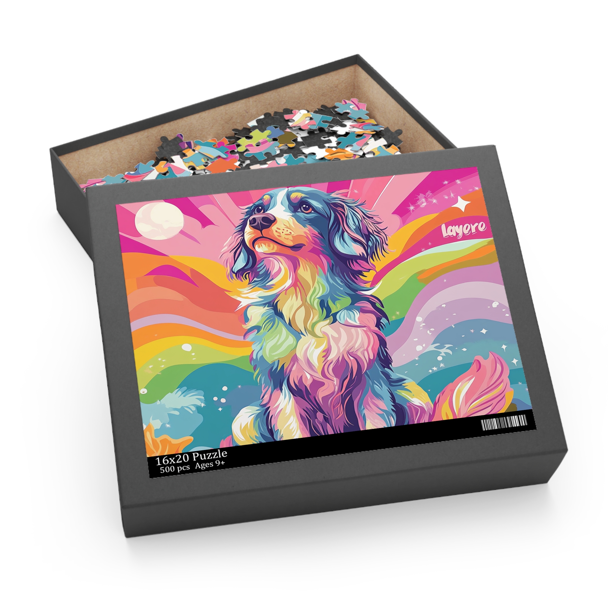 Puzzle - Colourful Australian Shepherd - Image 2