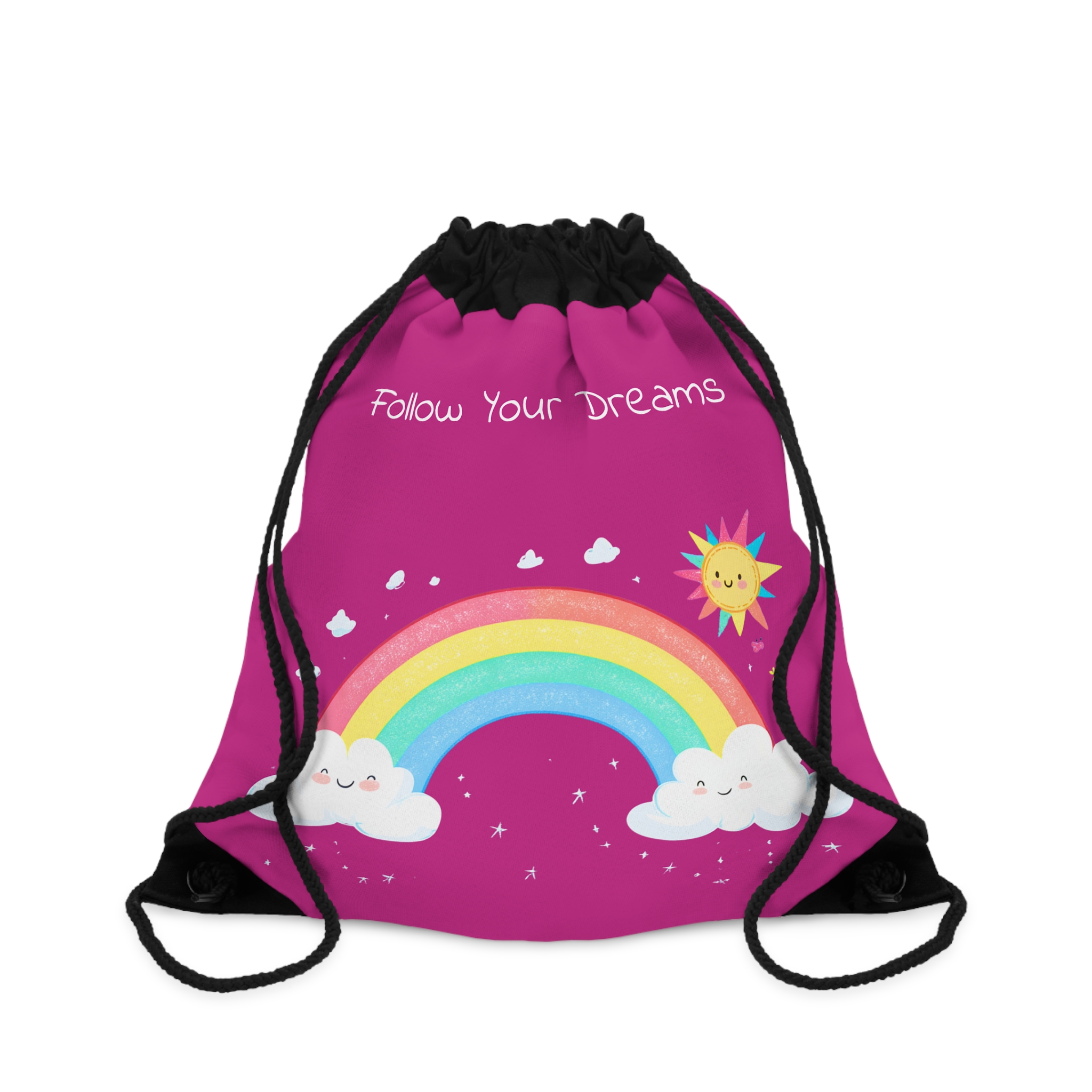 Rainbow Drawstring Bag - Follow Your Dreams Design - Image 3