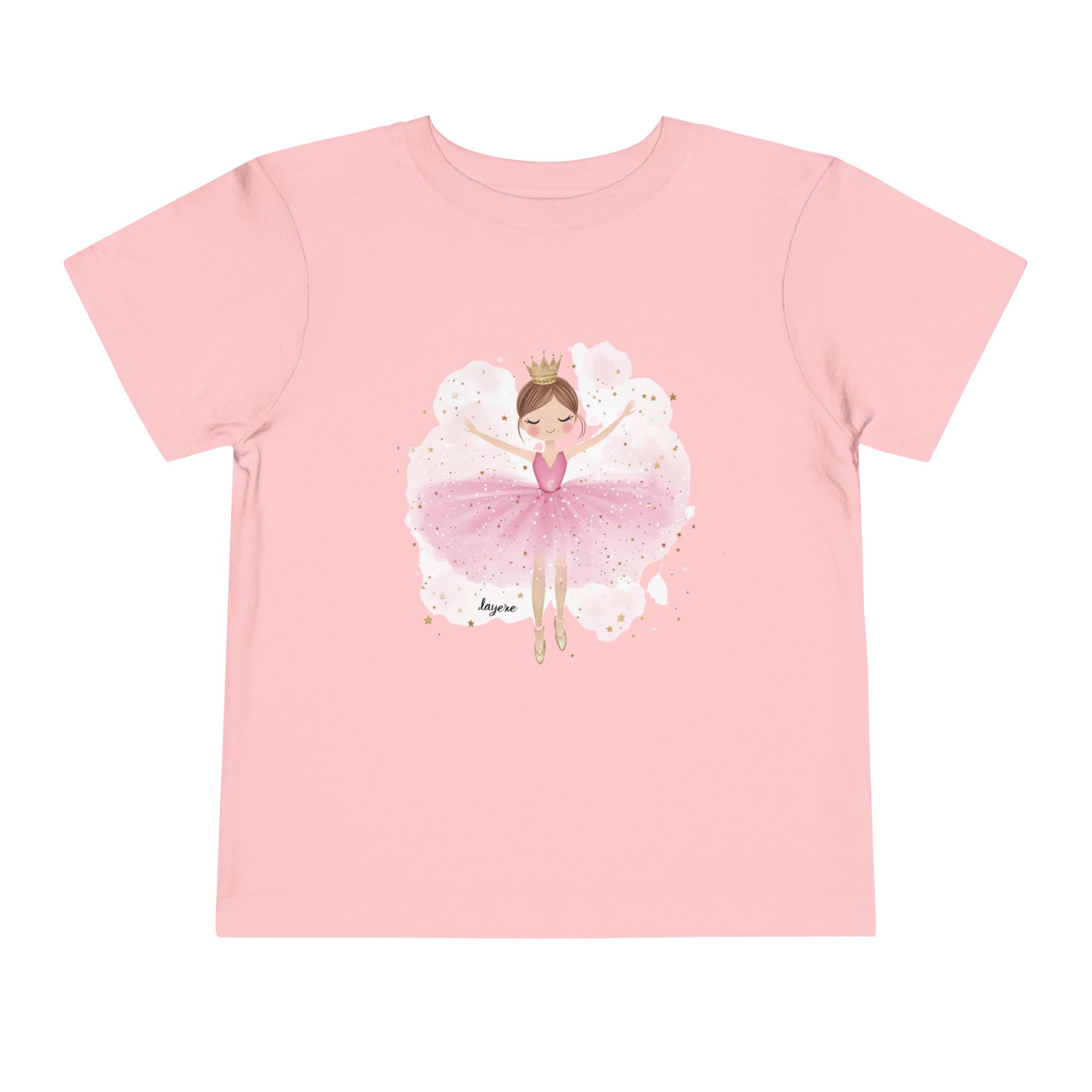 Toddler T-Shirt Ballerina in Pink with Princess Crown Design - Image 9