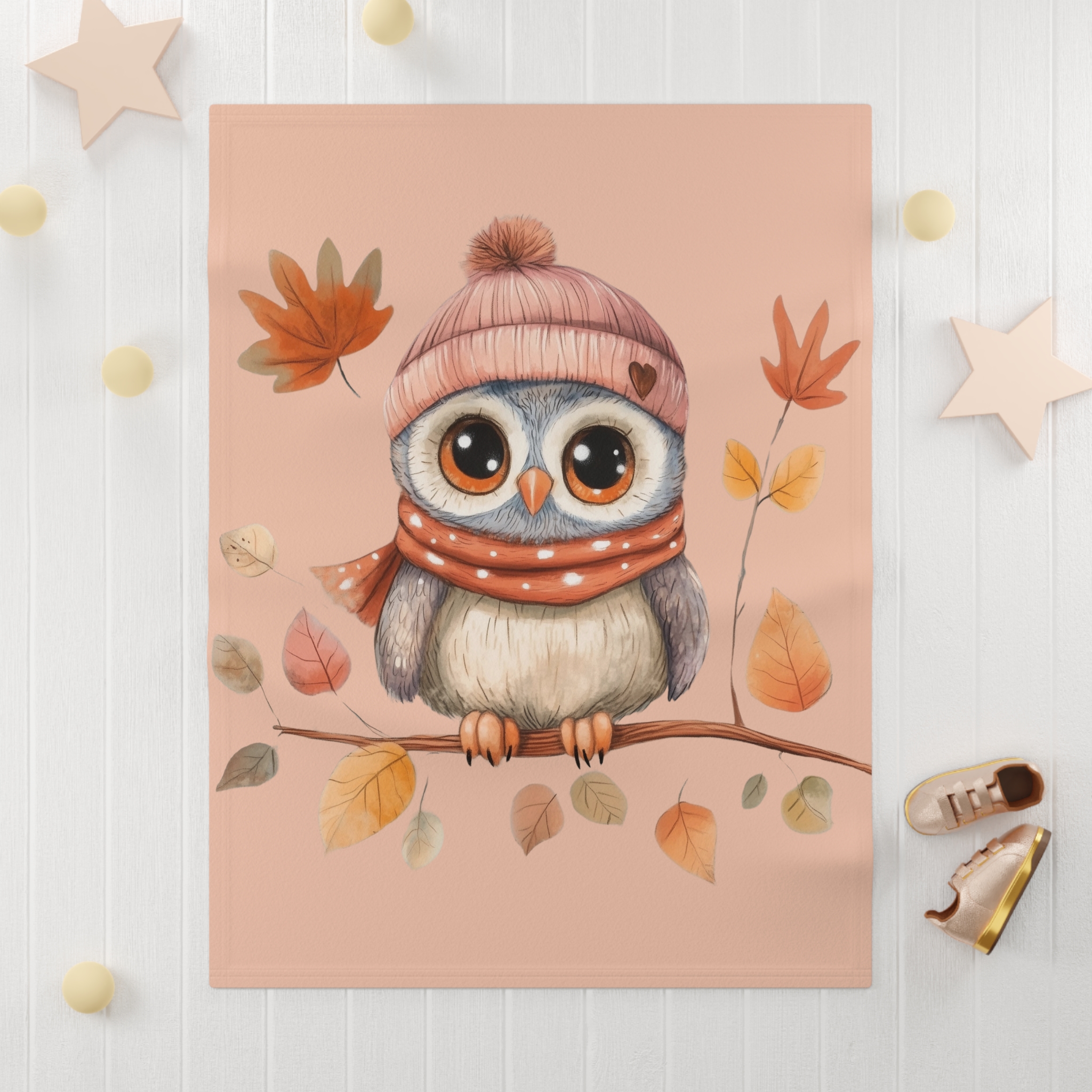 Fleece Baby Blanket - Cozy Owl Design - Image 3