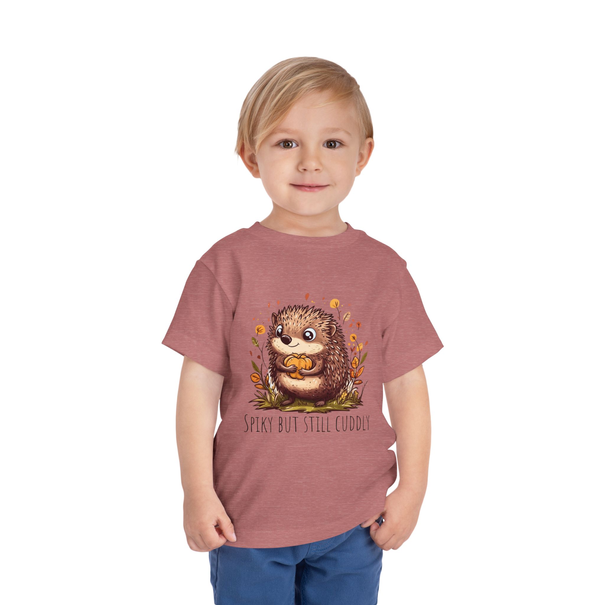Toddler Tee Hedgehog Autumn Pumpkin Cute Nature Animal Shirt - Image 3