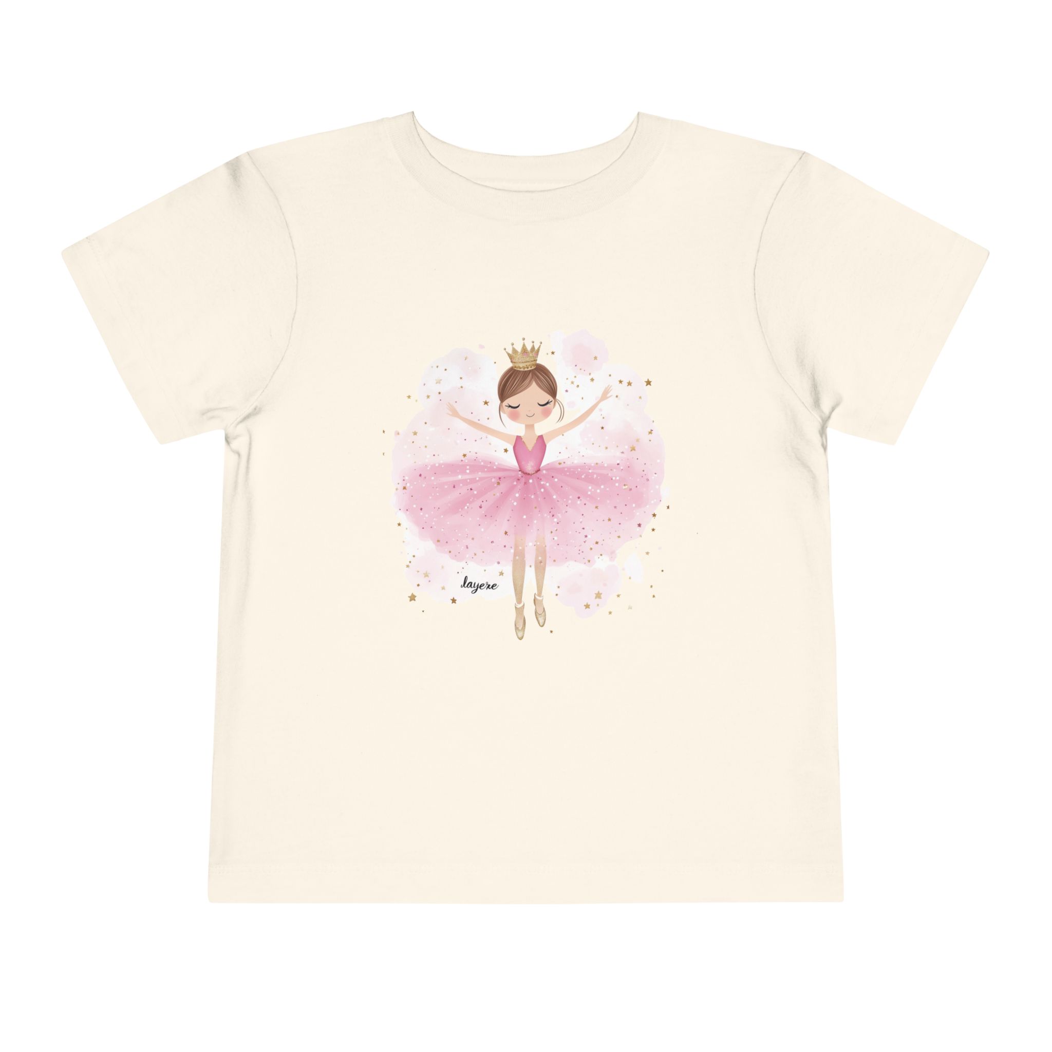Toddler T-Shirt Ballerina in Pink with Princess Crown Design